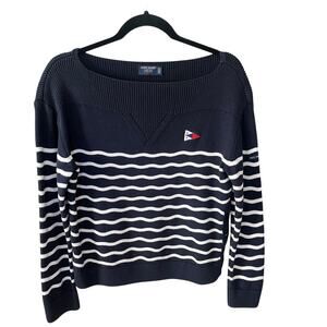 Saint James L'atelier Les Mathes Navy Striped Sweater Nautical Size Small 34